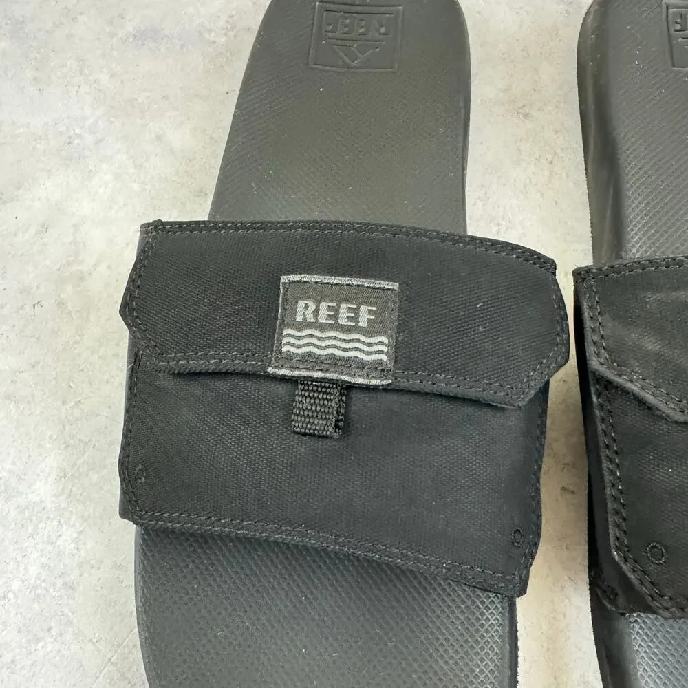 Reef Stash Slides Sandals Mens Size 12 Black Beach Casual Outdoor Summer